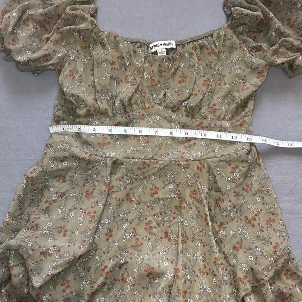 Small Green floral mini romper